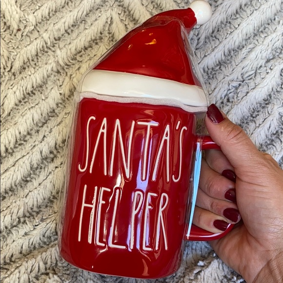 Rae Dunn Santa’s Helper Mug Santa Hat Topper Red - Picture 5 of 5